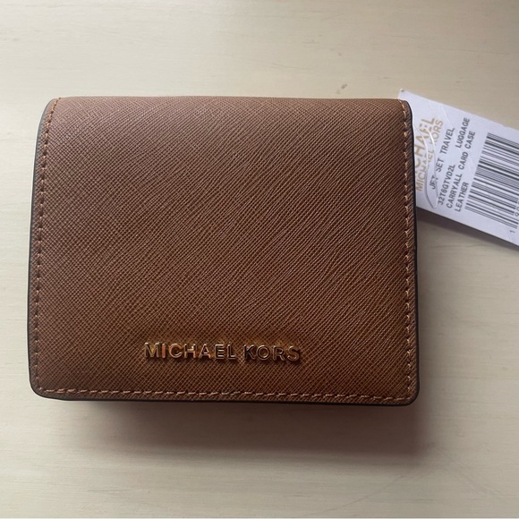 Michael Kors Carryall Flap Card Case Wallet Leather - Picture 1 of 7